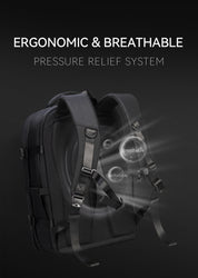 ReeYee H01 Black Hole 54L Expandable Backpack — With Built-in Automatic Vacuum Compression Bag