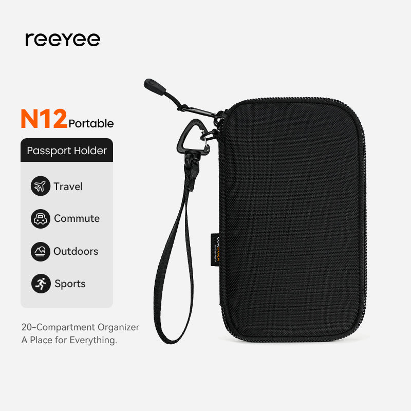 N12 1680D Ballistic Nylon Passport Holder – Compact Travel Wallet for Men