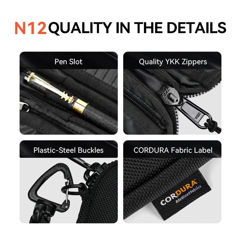 N12 1680D Ballistic Nylon Passport Holder – Compact Travel Wallet for Men