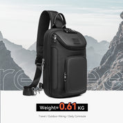 N6 Recycled Nylon Crossbody Bag – Anti-Theft Design, 3-Layer Storage, Fits 11-inch Tablet