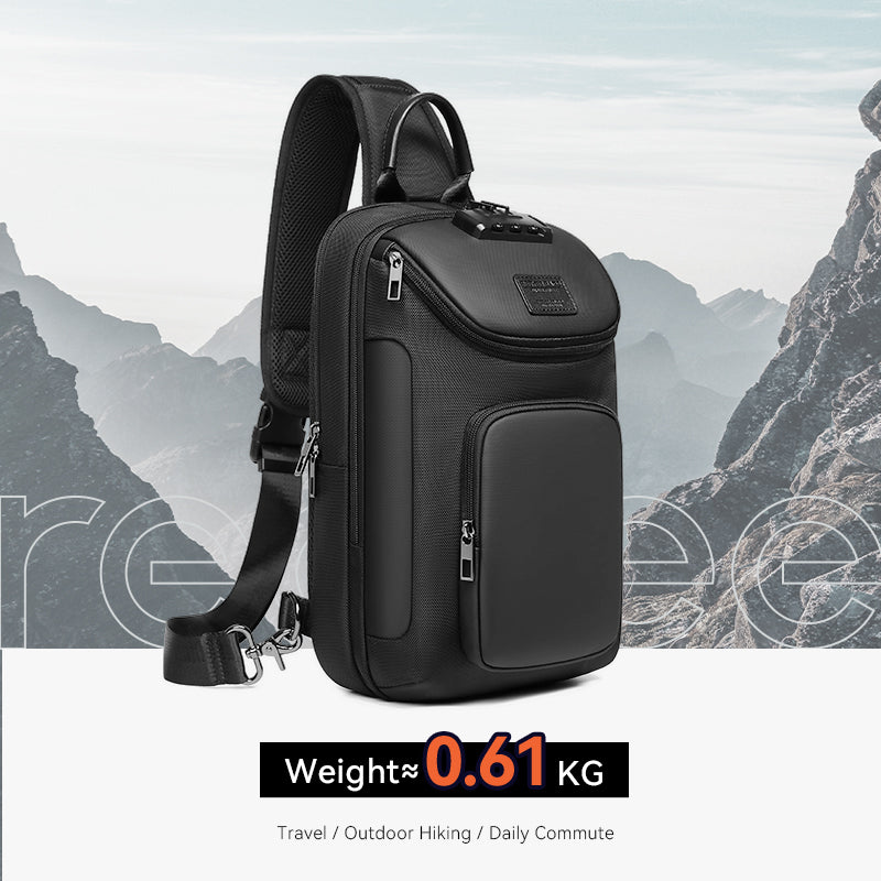 N6 Recycled Nylon Crossbody Bag – Anti-Theft Design, 3-Layer Storage, Fits 11-inch Tablet