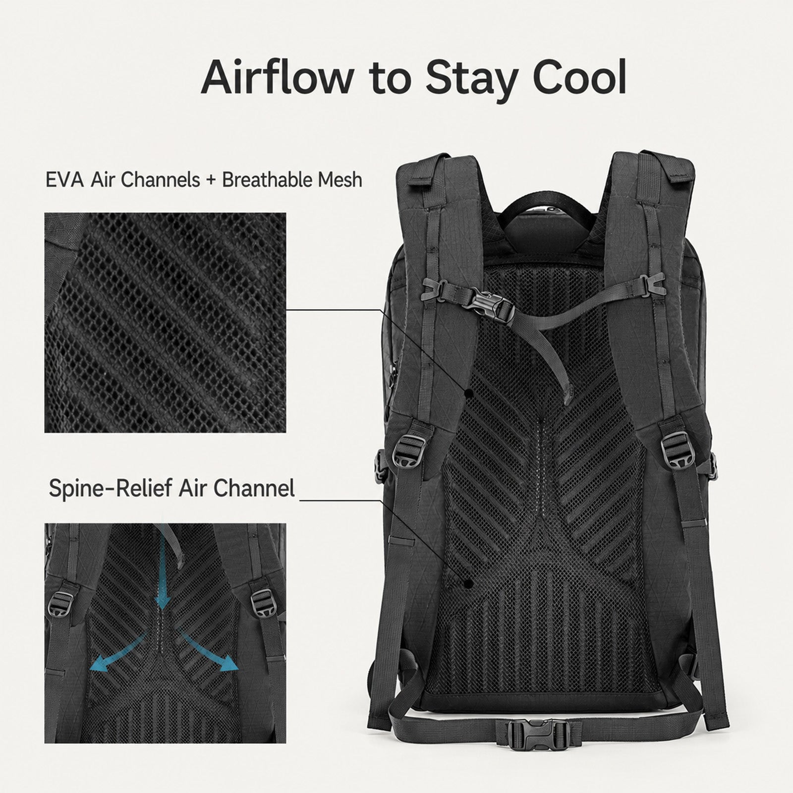 A3 Lightweight Hiking Backpack 26L