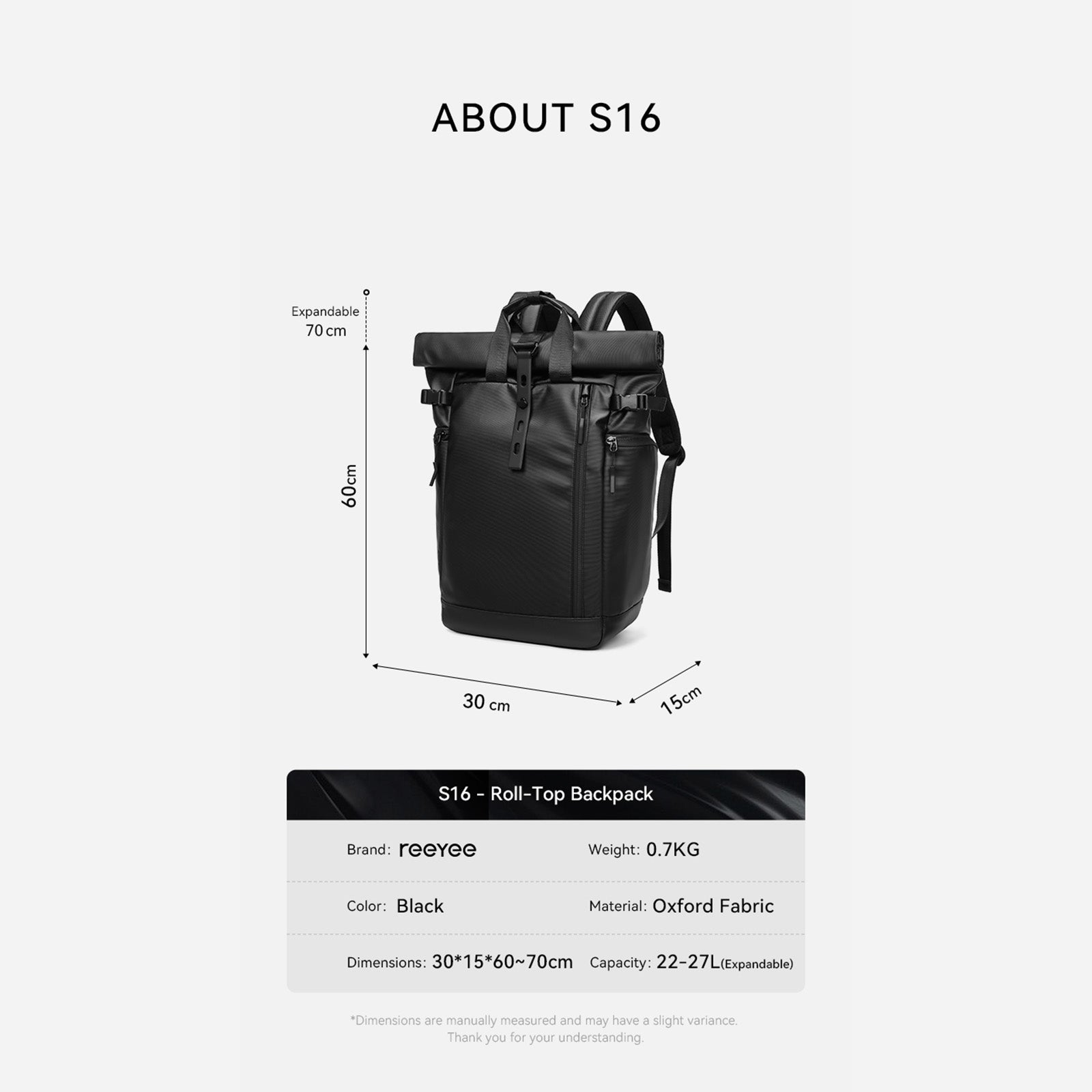 S16 Travel Backpack 27L