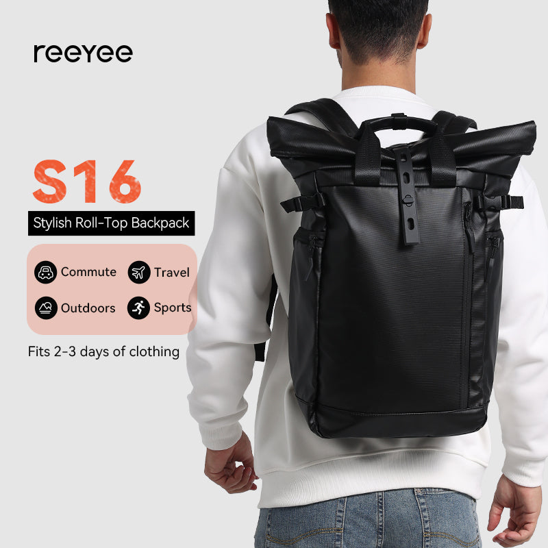 S16 Expandable Roll-Top Everyday Backpack